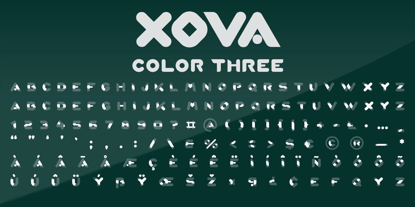Xova Layered BASE Font preview